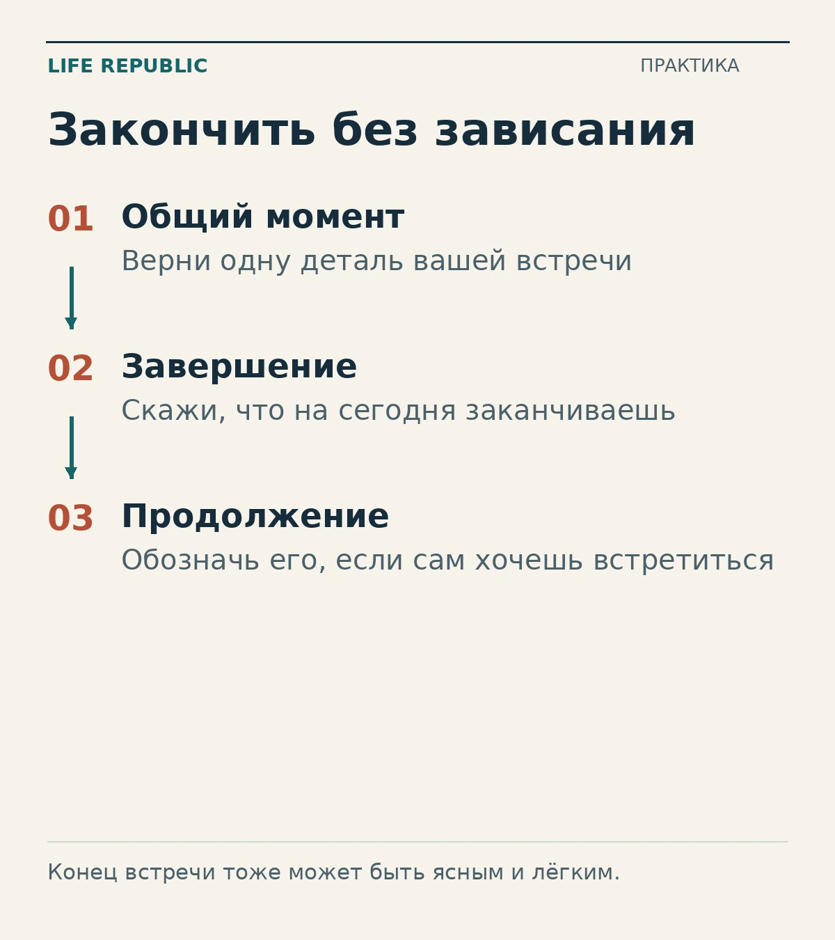Закончить без зависания: общий момент, завершение, продолжение.